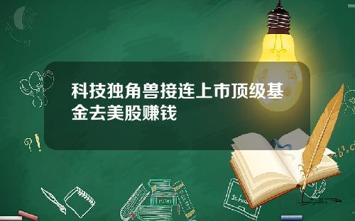 科技独角兽接连上市顶级基金去美股赚钱