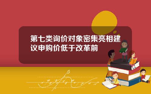 第七类询价对象密集亮相建议申购价低于改革前