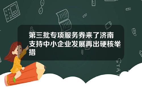 第三批专项服务券来了济南支持中小企业发展再出硬核举措
