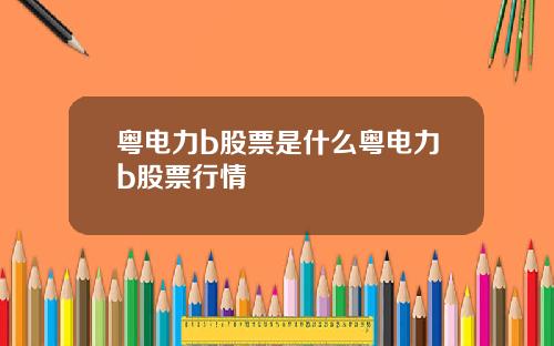 粤电力b股票是什么粤电力b股票行情
