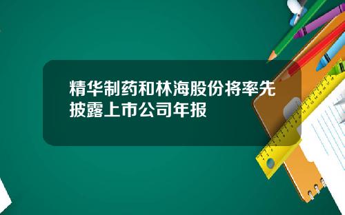 精华制药和林海股份将率先披露上市公司年报