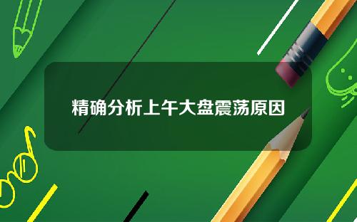 精确分析上午大盘震荡原因