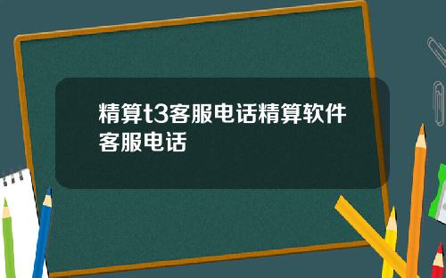 精算t3客服电话精算软件客服电话