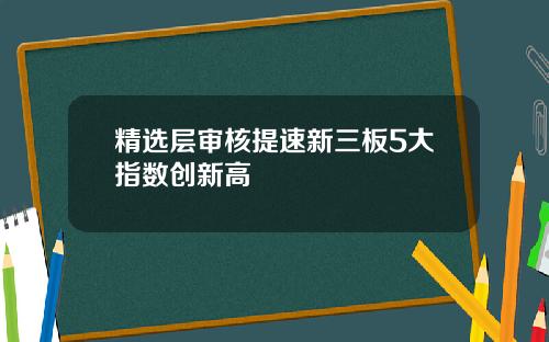 精选层审核提速新三板5大指数创新高