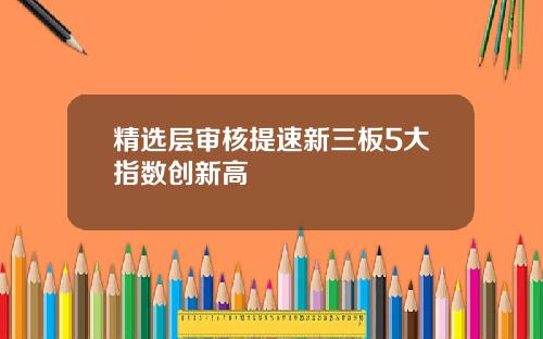 精选层审核提速新三板5大指数创新高