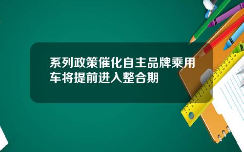 系列政策催化自主品牌乘用车将提前进入整合期