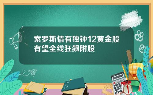 索罗斯情有独钟12黄金股有望全线狂飙附股