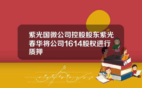 紫光国微公司控股股东紫光春华将公司1614股权进行质押