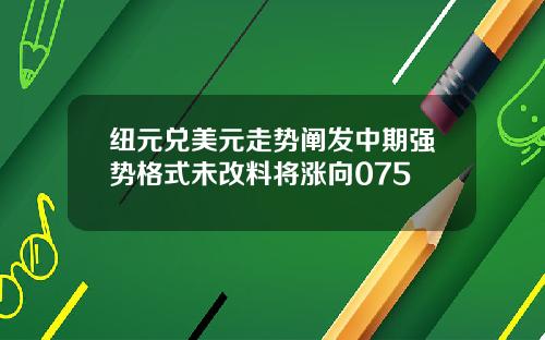 纽元兑美元走势阐发中期强势格式未改料将涨向075