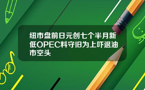 纽市盘前日元创七个半月新低OPEC料守旧为上吓退油市空头