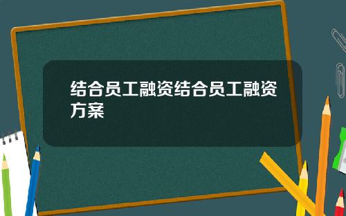 结合员工融资结合员工融资方案