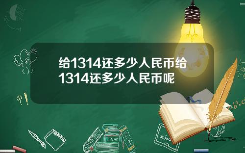 给1314还多少人民币给1314还多少人民币呢