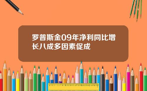 罗普斯金09年净利同比增长八成多因素促成