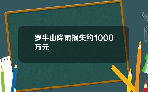 罗牛山降雨损失约1000万元