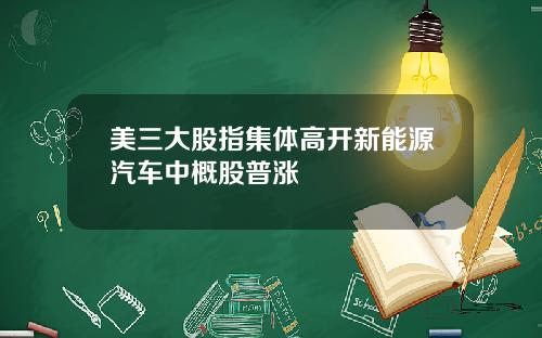 美三大股指集体高开新能源汽车中概股普涨