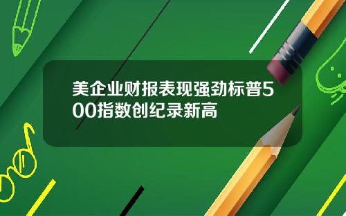 美企业财报表现强劲标普500指数创纪录新高