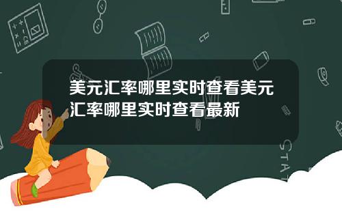 美元汇率哪里实时查看美元汇率哪里实时查看最新