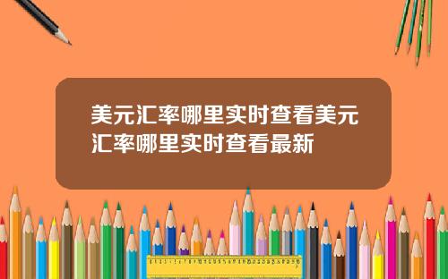 美元汇率哪里实时查看美元汇率哪里实时查看最新