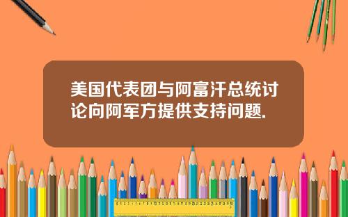 美国代表团与阿富汗总统讨论向阿军方提供支持问题.
