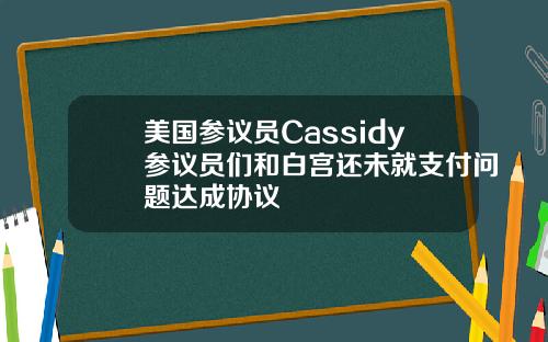 美国参议员Cassidy参议员们和白宫还未就支付问题达成协议