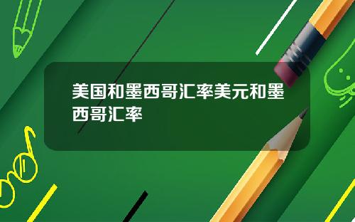 美国和墨西哥汇率美元和墨西哥汇率