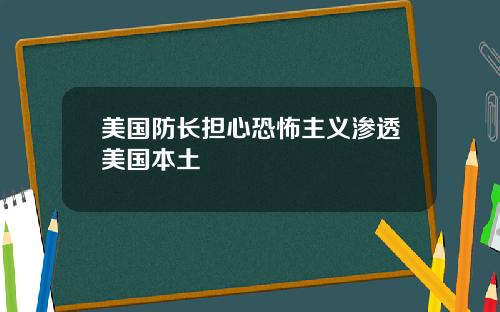美国防长担心恐怖主义渗透美国本土