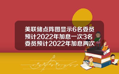 美联储点阵图显示6名委员预计2022年加息一次3名委员预计2022年加息两次
