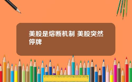 美股是熔断机制 美股突然停牌