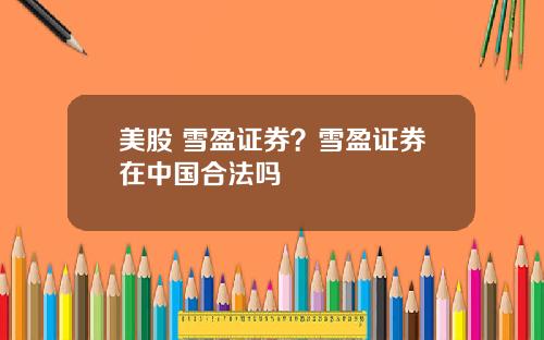 美股 雪盈证券?雪盈证券在中国合法吗