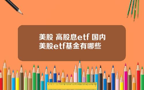 美股 高股息etf 国内美股etf基金有哪些