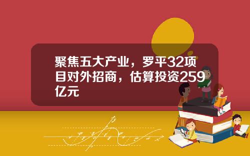 聚焦五大产业，罗平32项目对外招商，估算投资259亿元