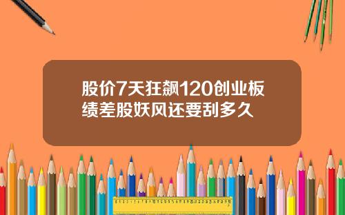 股价7天狂飙120创业板绩差股妖风还要刮多久