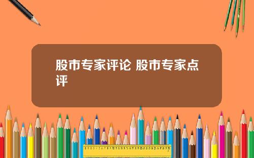 股市专家评论 股市专家点评
