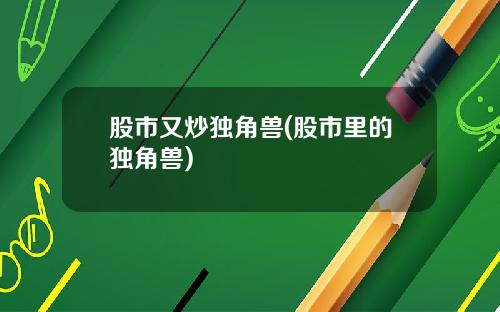 股市又炒独角兽(股市里的独角兽)