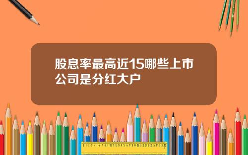 股息率最高近15哪些上市公司是分红大户