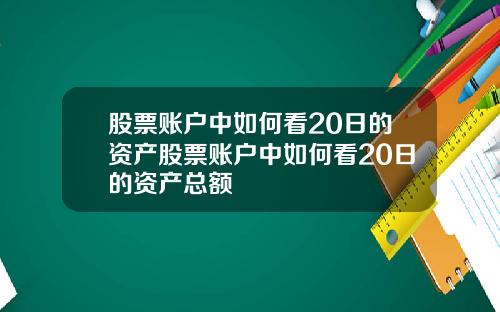 股票账户中如何看20日的资产股票账户中如何看20日的资产总额