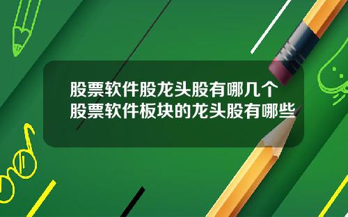 股票软件股龙头股有哪几个股票软件板块的龙头股有哪些