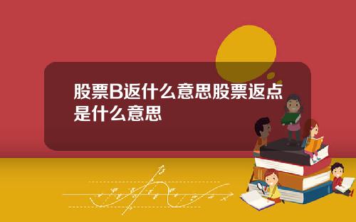 股票B返什么意思股票返点是什么意思
