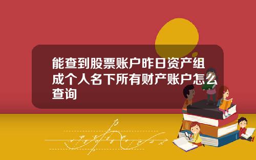 能查到股票账户昨日资产组成个人名下所有财产账户怎么查询