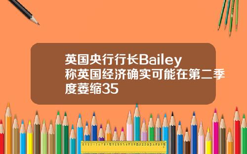 英国央行行长Bailey称英国经济确实可能在第二季度萎缩35