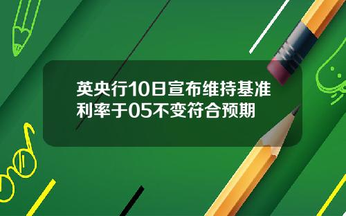 英央行10日宣布维持基准利率于05不变符合预期