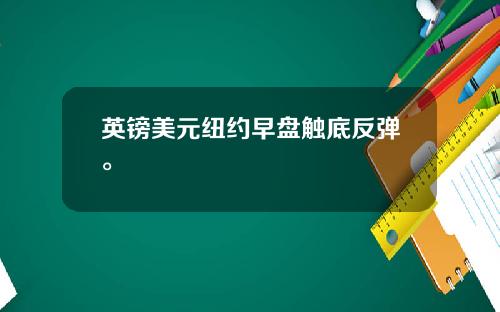 英镑美元纽约早盘触底反弹。
