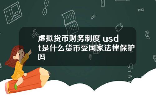虚拟货币财务制度 usdt是什么货币受国家法律保护吗