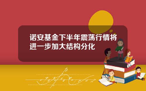 诺安基金下半年震荡行情将进一步加大结构分化