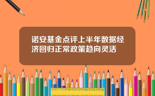 诺安基金点评上半年数据经济回归正常政策趋向灵活