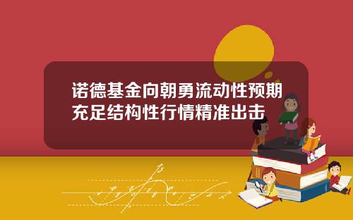 诺德基金向朝勇流动性预期充足结构性行情精准出击
