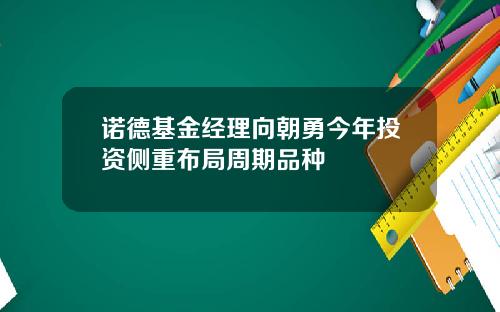 诺德基金经理向朝勇今年投资侧重布局周期品种