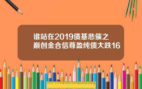 谁站在2019债基悲催之巅创金合信尊盈纯债大跌16
