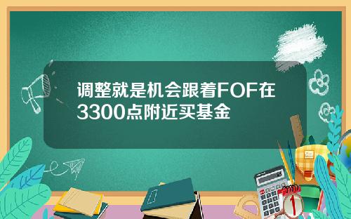 调整就是机会跟着FOF在3300点附近买基金