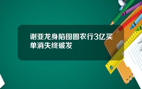 谢亚龙身陷囹圄农行3亿买单消失终破发